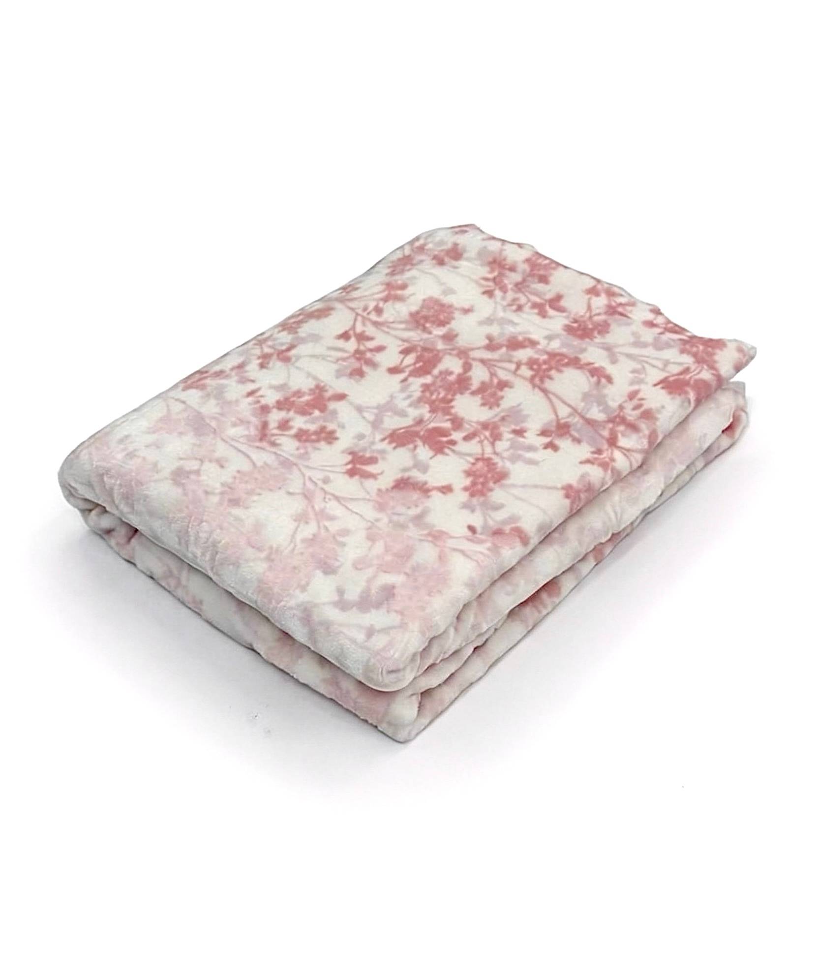 Vintage Floral Flannel Blanket, Ultra Soft Lightweight Warm Bed Blanket for All Seasons